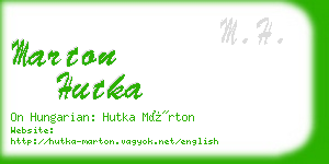 marton hutka business card